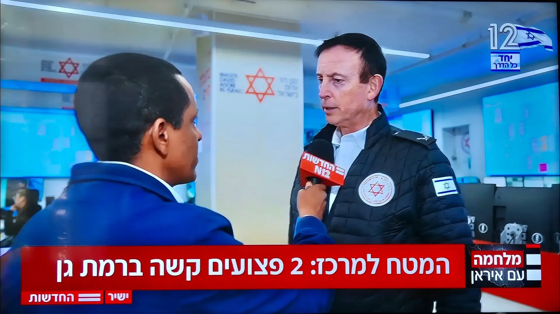ברהנו טגניה עם דובר מד"א זכי הלר, חדשות 12