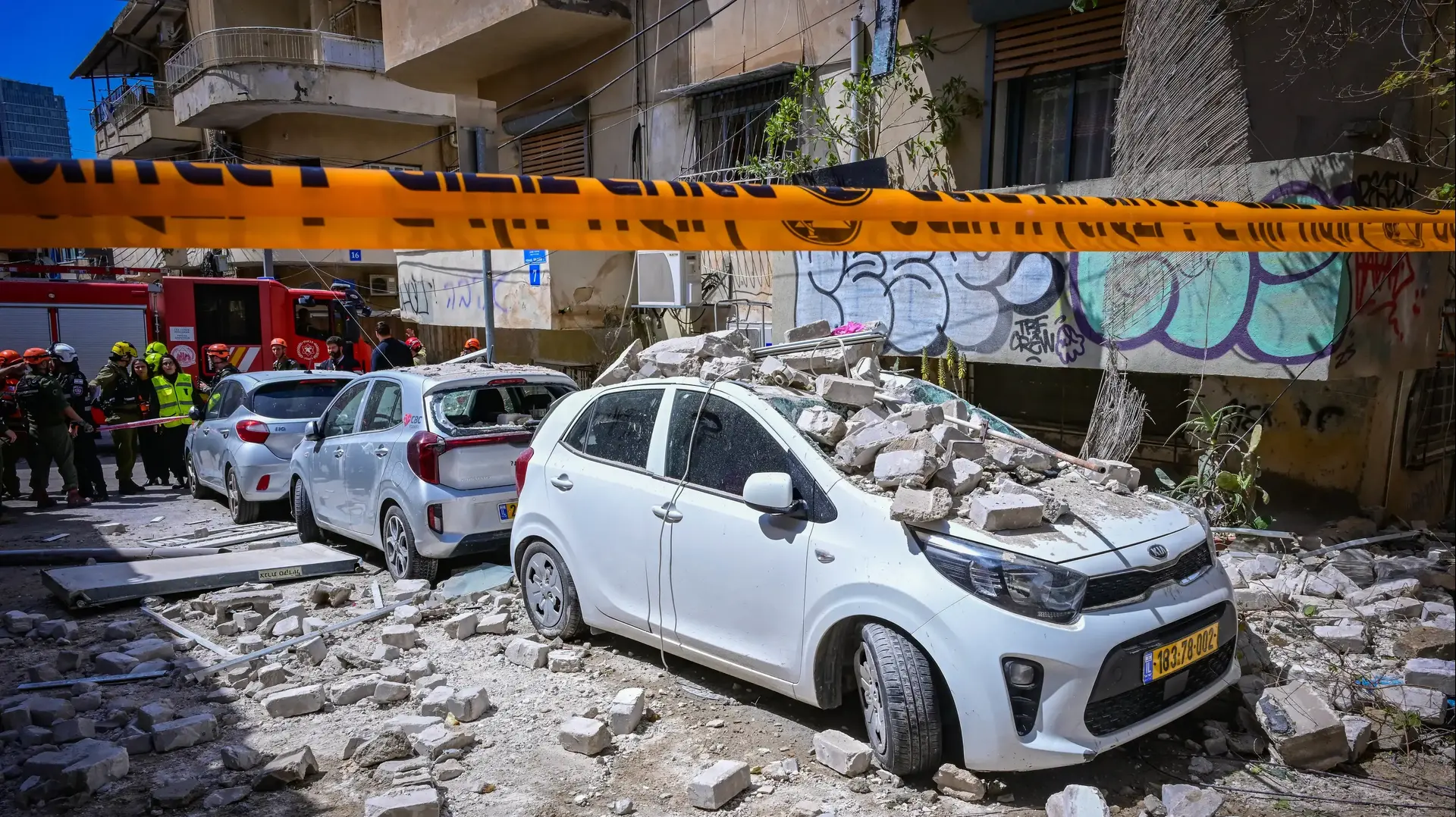 זירת פגיעה, תל אביב, 22 במרץ 2026 זירת פגיעה, תל אביב, 22 במרץ 2026