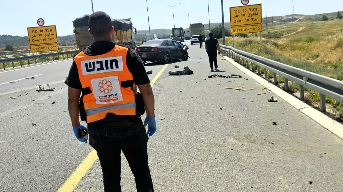 זירת התאונה בכביש 6
