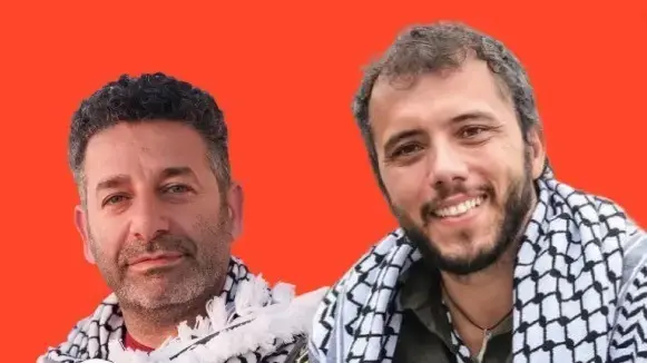 מימין לשמאל: טיאגו אבילה וסייד אבו קשק - מובילי משט "סומוד"
