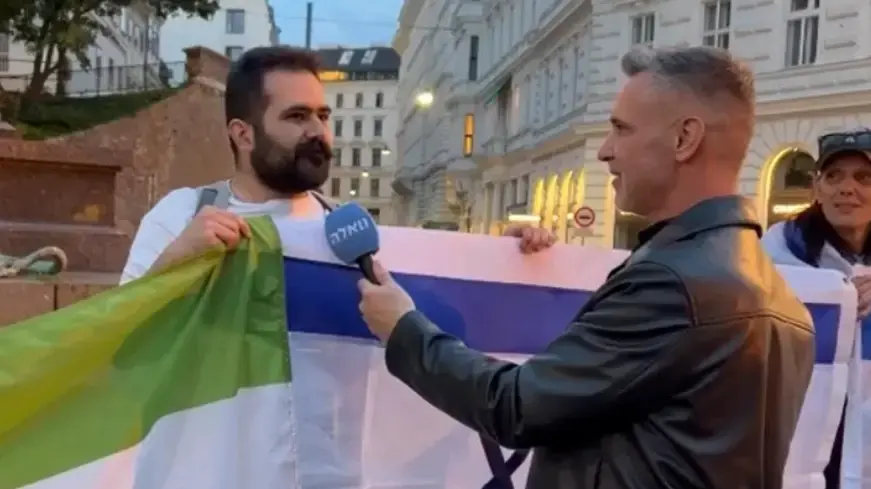הפנה פרו ישראלית לפני גמר אירוויזיון 2026, וינה, אוסטריה, 16 במאי 2026 הפנה פרו ישראלית לפני גמר אירוויזיון 2026, וינה, אוסטריה, 16 במאי 2026