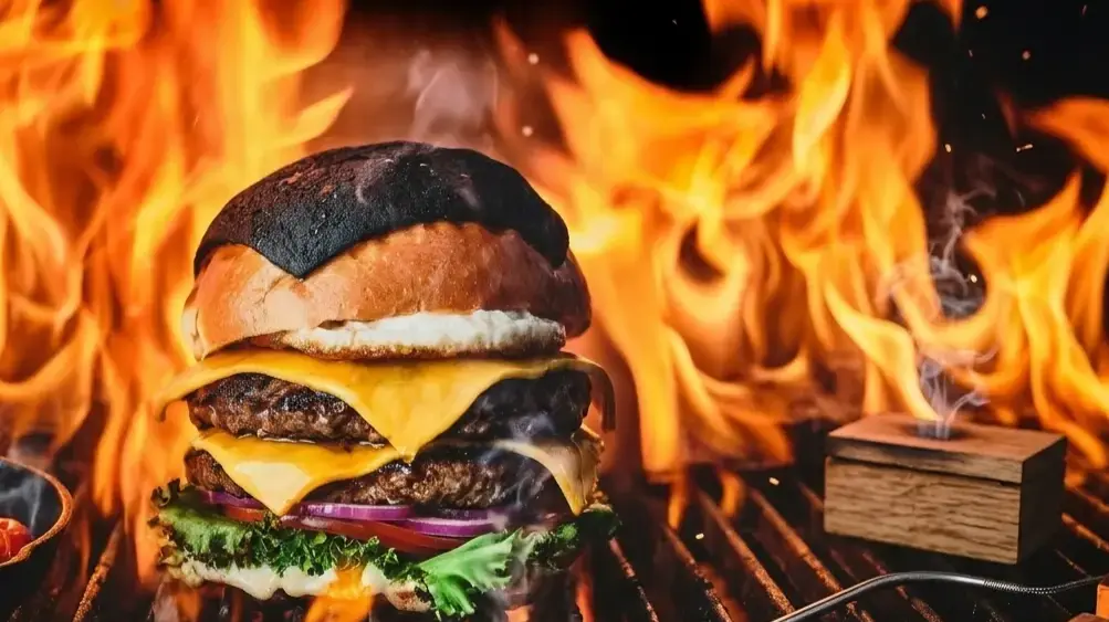 טעמי גריל עוצמתיים ונגיעות כמהין. אנגוס בורגר בלחמניית קראסט כמהין
