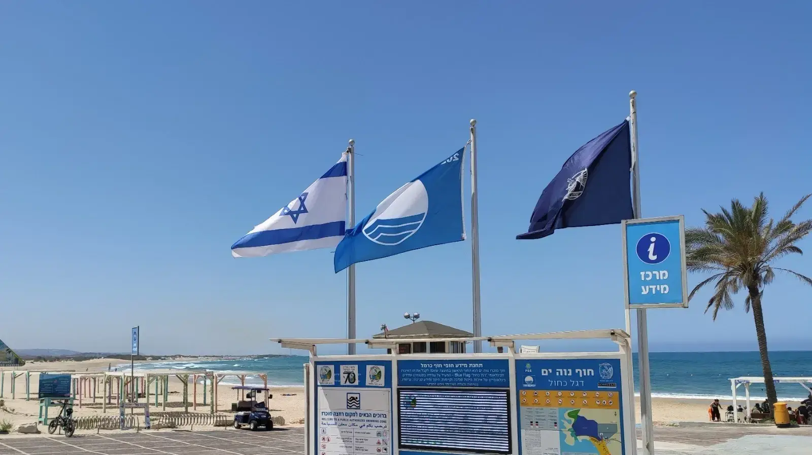 חוף נווה ים בעתלית עם תו הדגל הכחול