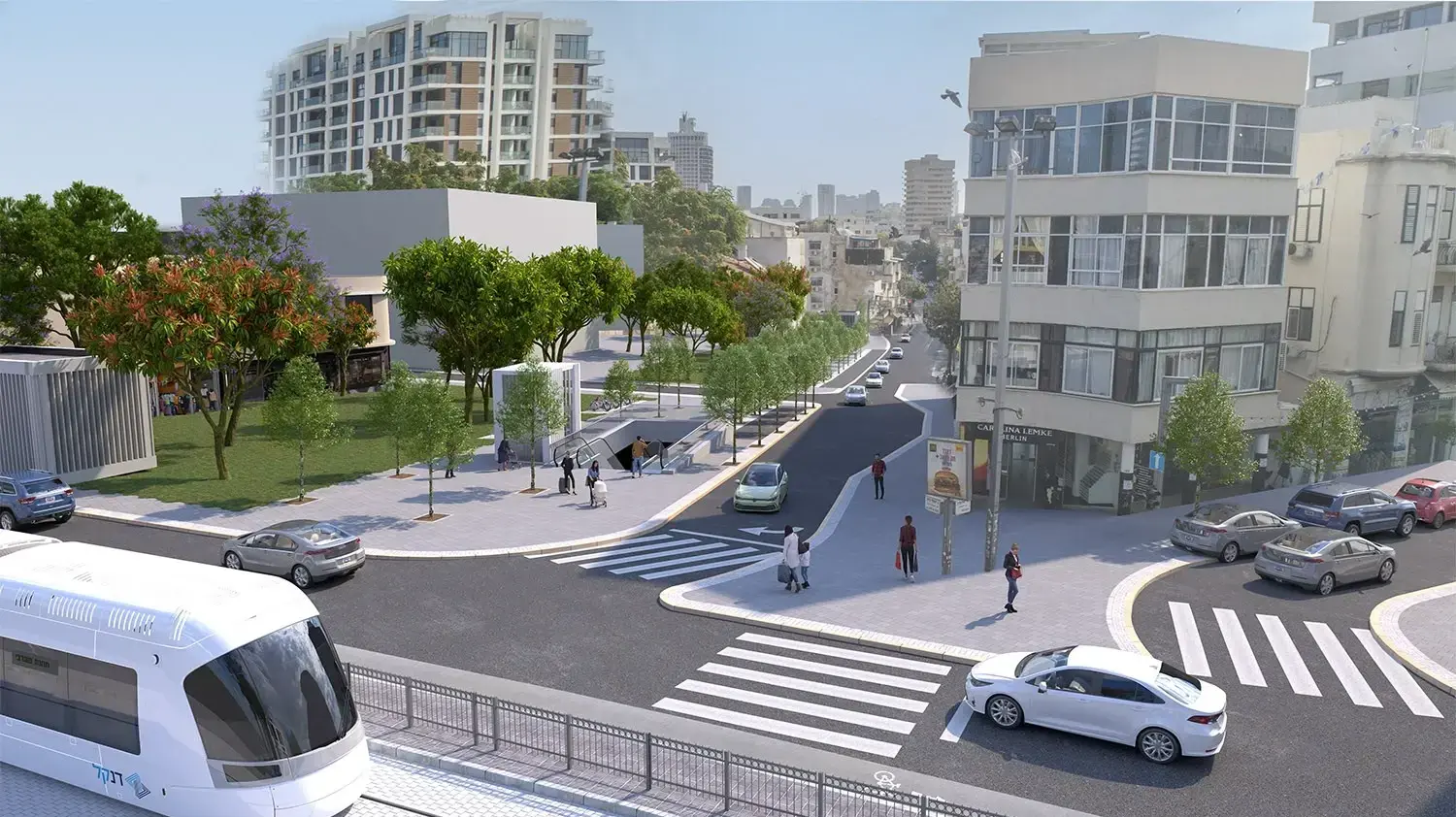 הירידה לתחנת המטרו המתוכננת בכיכר מגן דוד בתל אביב