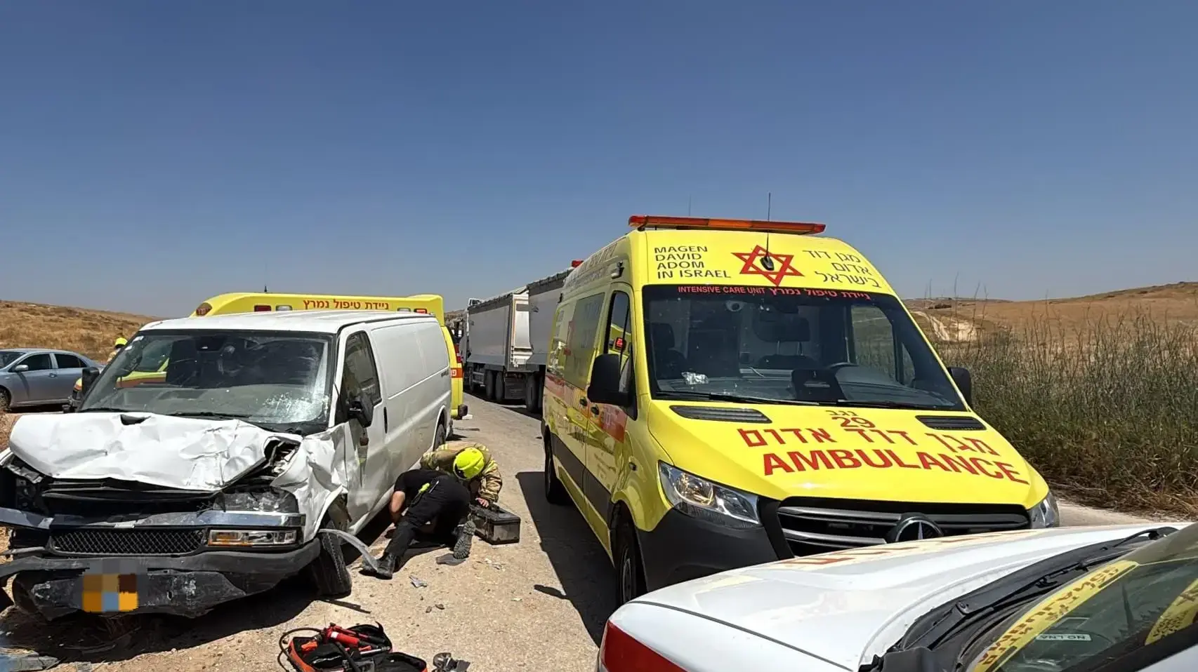 זירת התאונה ליד שמורת להב
