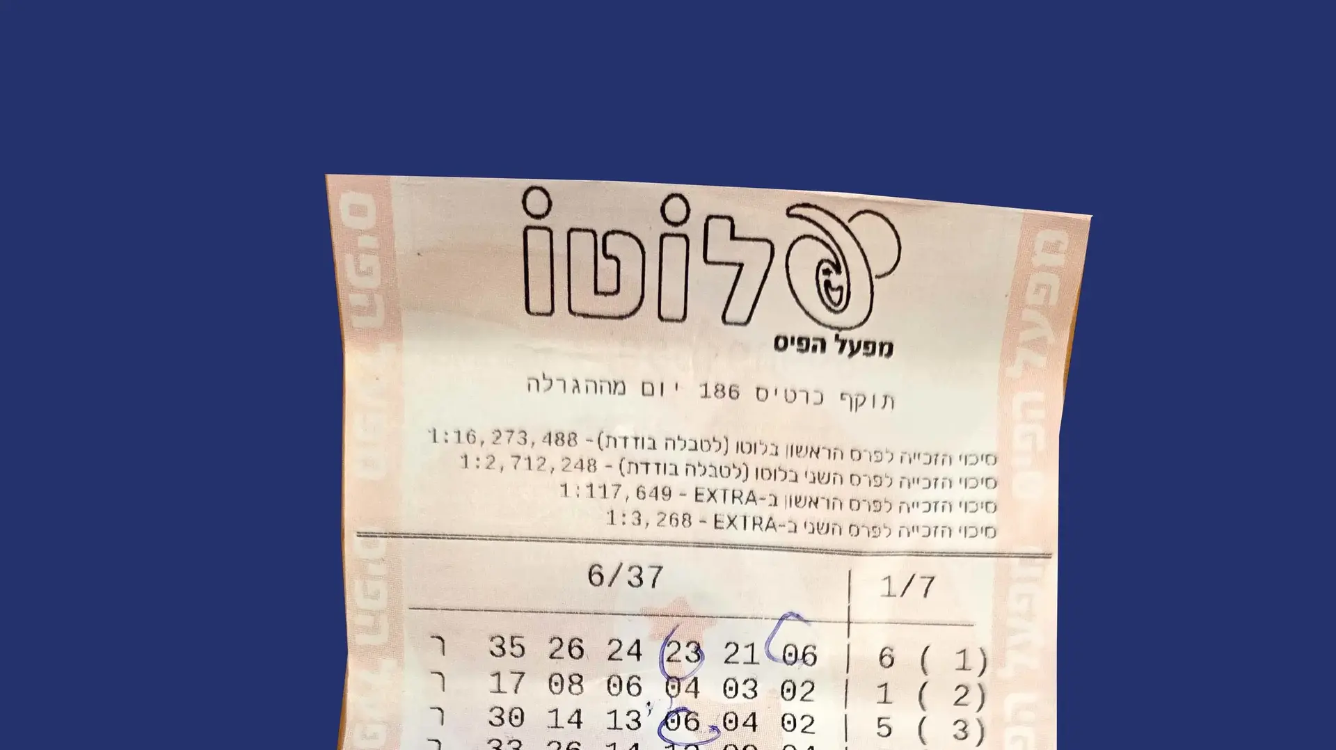 הטופס הזוכה בלוטו