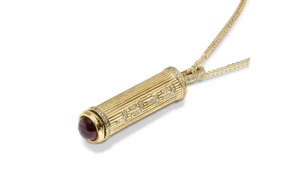 תליון הזוהר עם אבן - זהב ויהלומים אמיתיים