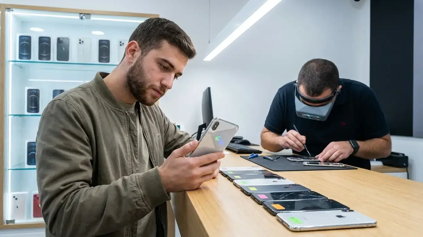 מכשירי אייפון של אפל מתצוגה מכשירי אייפון של אפל מתצוגה
