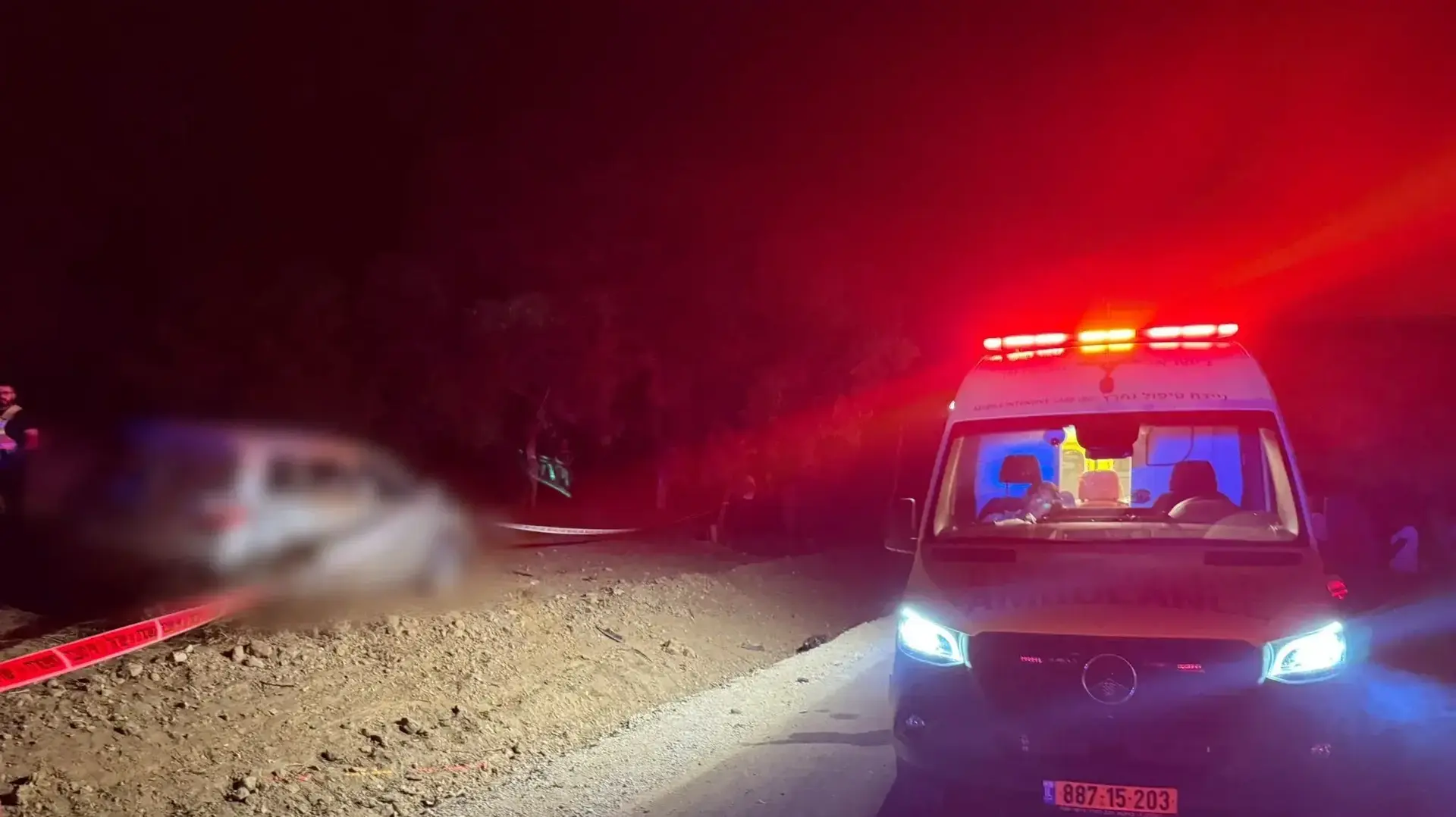 זירת התאונה ביער להב