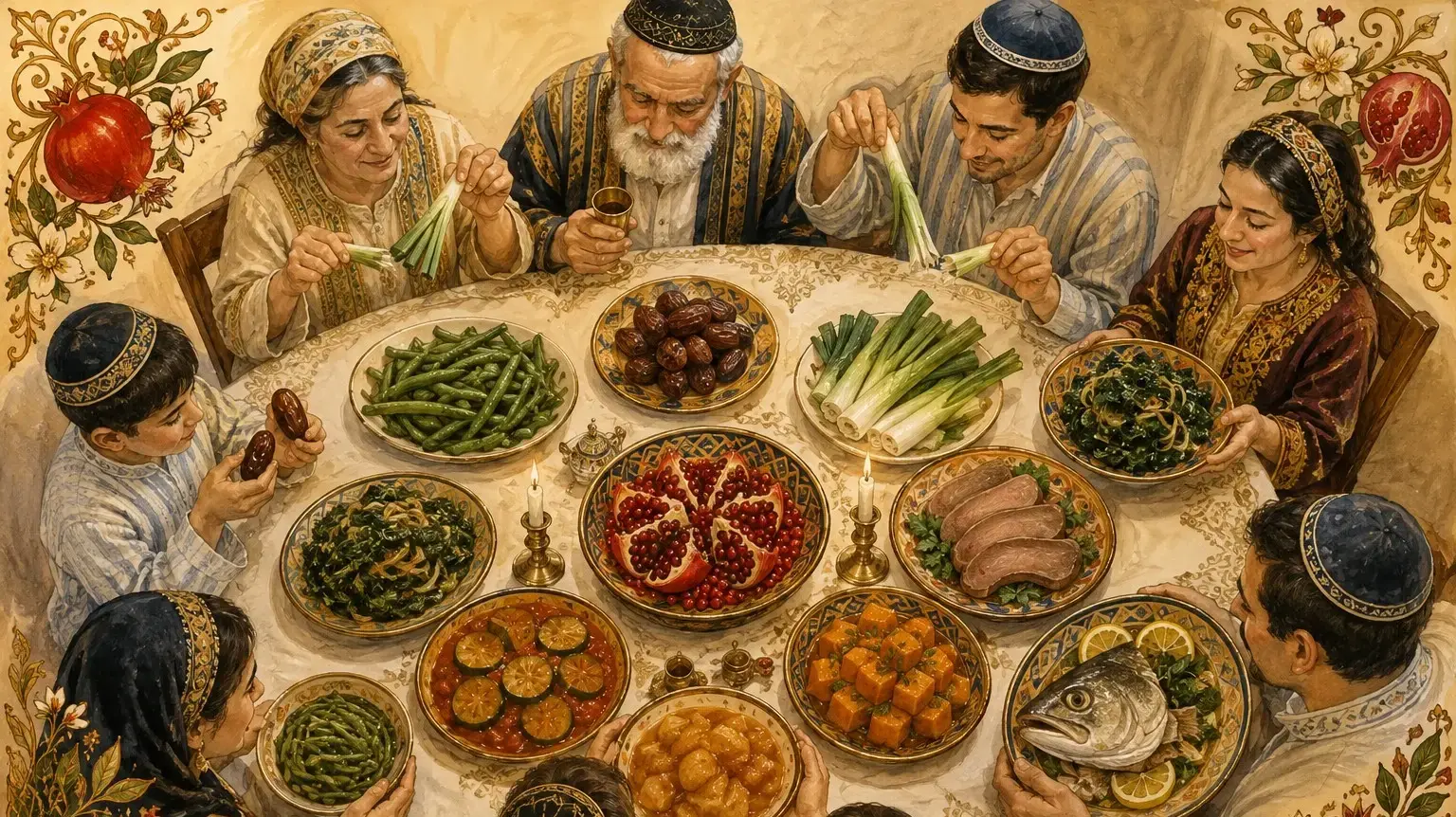 סדר ראש השנה כהלכתו. שולחן חג עיראקי