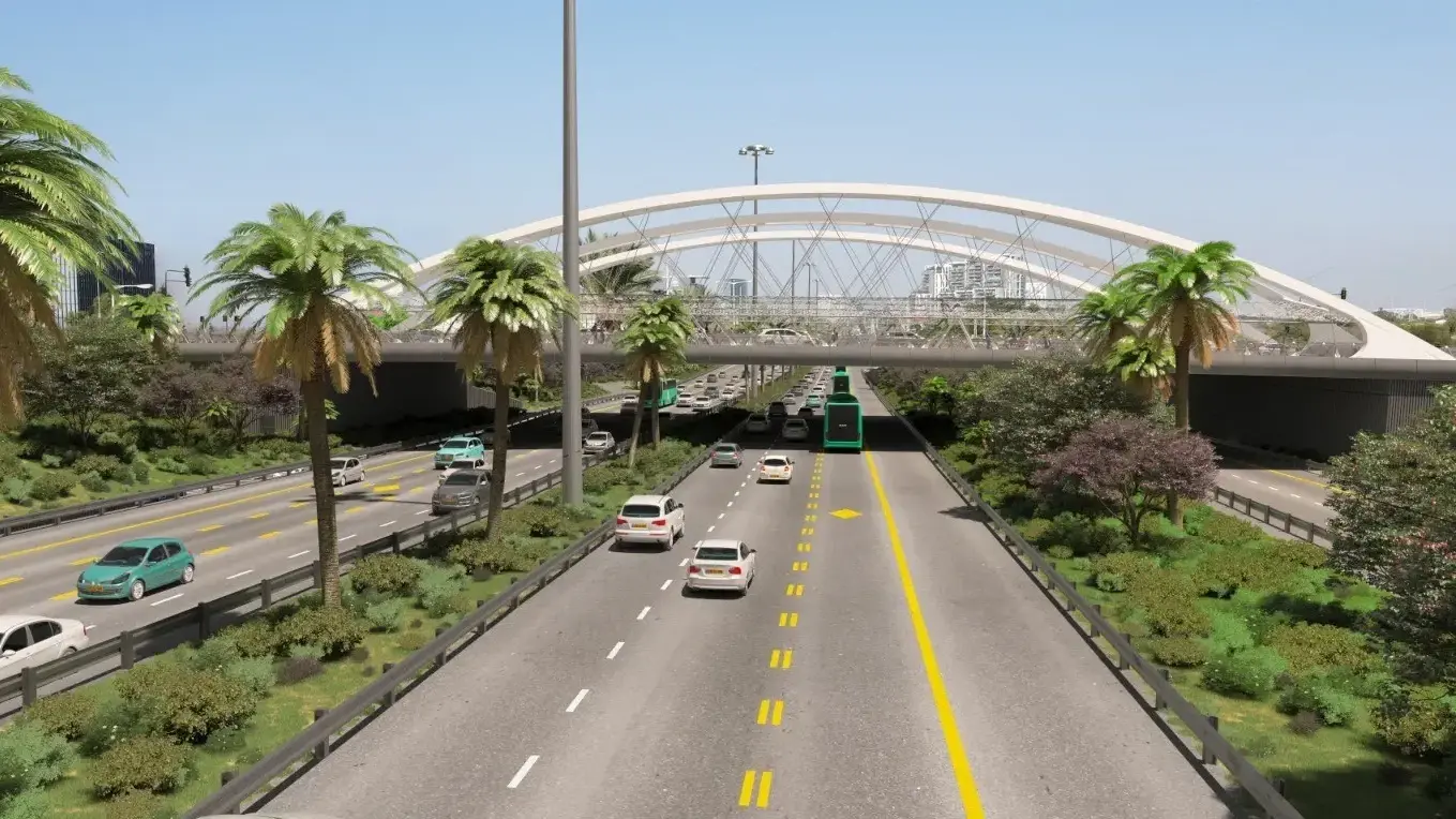 מחלף חוזה המדינה החדש מעל כביש החוף