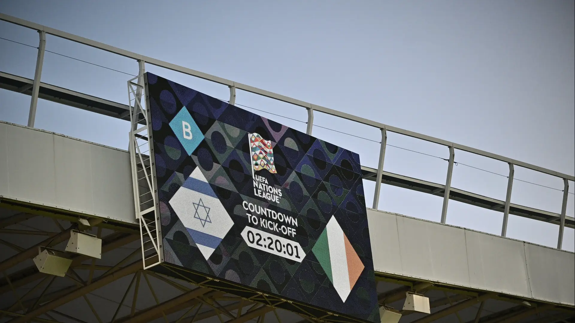 לוח התוצאות לפני המשחק של נבחרת ישראל מול נבחרת אירלנד
