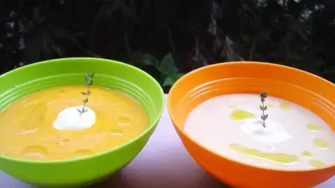 מרק קרם שורשים ומרק קרם בטטה