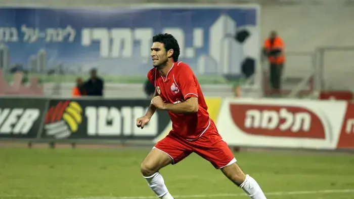 חנן פדידה שחקן הפועל באר שבע חוגג כיבוש שער