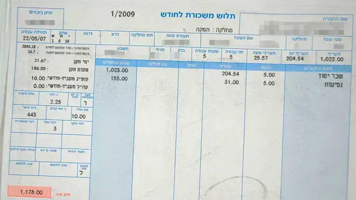 תלוש משכורת
