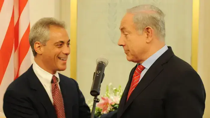 בנימין נתניהו בפגישה עם רם עמנואל מאי 2010