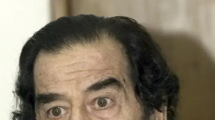 סדאם חוסיין במהלך משפטו