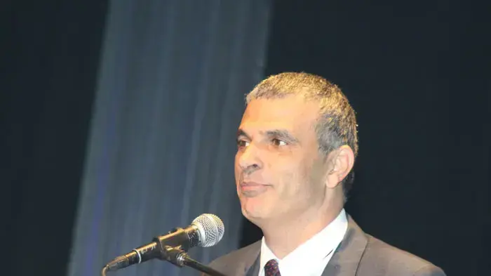 משה כחלון בחגיגות 120 שנה להיווסדה של העיר חדרה, ינואר 2011