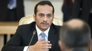 פגישת שר החוץ של קטאר מוחמד בן עבד א-רחמן א-ת'אני ושר החוץ של רוסיה סרגיי לברוב במוסקבה, יוני 2017