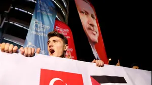 הפגנה באנקרה, בירת טורקיה, נגד הכרת ארה"ב בירושלים כבירת ישראל, 6 בדצמבר 2017