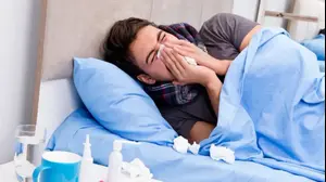 גבר חולה בשפעת