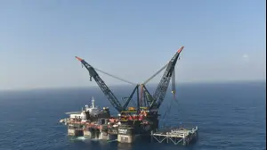 ראש הממשלה בנימין נתניהו ושר האנרגיה יובל שטייניץ ישתתפו באירוע לרגל הגעת החלק התחתון של אסדת הגז "לווייתן", 31 בינואר 2019