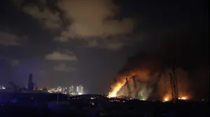 זירת הפיצוץ העז שפקד את נמל ביירות, לבנון 4 באוגוסט 2020