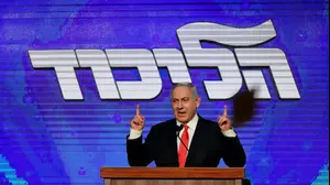 ראש הממשלה, בנימין נתניהו במהלך הצהרתו לאחר תוצאות המדגם במטה הליכוד במטה בבנייני האומה, ירושלים 23 במרץ 2021
