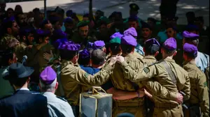 הלוויתו של שילה אמיר בן ה-22 שנהרג בפיגוע בקדומים, 7 ביולי 2023