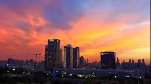 מזג אוויר, גוש דן שקיעה