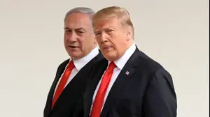 נשיא ארה"ב דונלד טראמפ וראש הממשלה בנימין נתניהו 
25 במרץ 2019