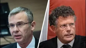 שר המשפטים יריב לוין ומ"מ נשיא בית המשפט העליון השופט יצחק עמית