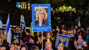הפגנת פורום "חומת מגן לישראל", כיכר הבימה, 27 במרץ 2025