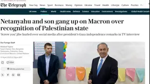 יאיר נתניהו נגד נשיא צרפת עמנואל מקרון, טלגרף, בריטניה