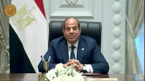הנשיא א-סיסי בנאום התגובה שלו לח'ליל אל-חיה, 28 ביולי 2025.