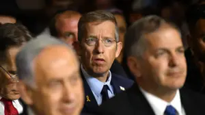 בנימין נתניהו, יואב קיש, יוסי פוקס,טקס של חניכי "מכינות נצח", רשת המכינות הקדם צבאיות לצעירים חרדים מבית עמותת נצח יהודה,מנהרות הכותל,  11 בספטמבר 2025