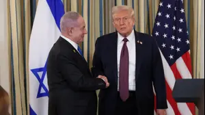 מסיבת עיתונאים של רה"מ נתניהו ונשיא ארה"ב טראמפ, אולם הנשפים בבית הלבן, 29 בספטמבר 2025