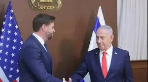 סגן נשיא ארצות הברית עם ראש הממשלה בנימין נתניהו בביקורו בישראל. 22 באוקטובר 2025