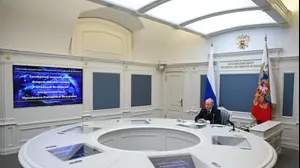 נשיא רוסיה ולדימיר פוטין מפקח על תרגיל של הכוחות האסטרטגיים הגרעיניים, 22 באוקטובר 2025