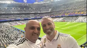 יגאל ברודקין ז"ל (מימין), שנפטר במהלך משחק של ריאל מדריד מול ברצלונה