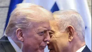 נשיא ארה"ב דונלד טראמפ עם רה"מ בנימין נתניהו, 13 בספטמבר 2025