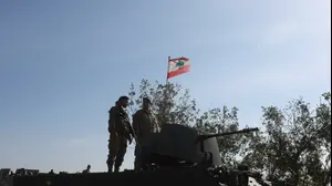 חיילי צבא לבנון במהלך הסיור לעיתונאים בדרום לבנון