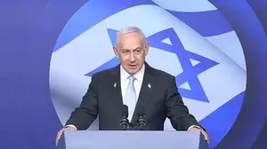 רה"מ בנימין נתניהו מקיים מסיבת עיתונאים משותפת עם קנצלר גרמניה, 7 בדצמבר 2025