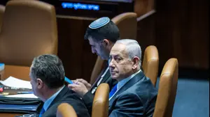 ראש הממשלה בנימין נתניהו בדיון 40 חתימות במליאה - בנושא קריסת מעמדה הבינלאומי של מדינת ישראל. 8 בדצמבר 2025