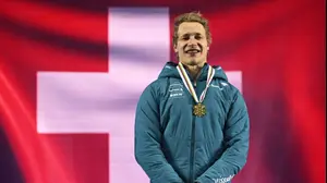 מרקו אודרמאט גולש סקי שוויצרי עם מדליית זהב, פברואר 2023