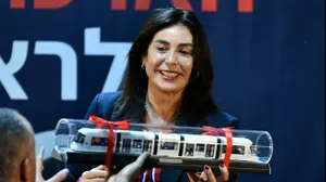 מירי רגב, שרת התחבורה,  טקס הארכת הקו האדום של הרכבת הקלה לראשון לציון, 25 בדצמבר 2025