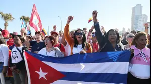 הפגנה נגד התערבות ארה"ב בוונצואלה בהוואנה, קובה, 3 בינואר 2026