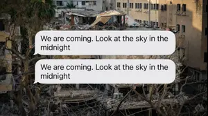 הודעות מאיימות שקיבלו אלפי ישראלים על רקע זירת נפילה טילים ששוגרו מאיראן, 16 ביוני 2025