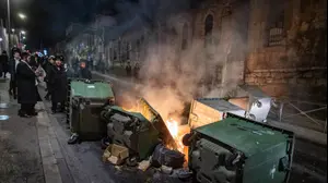 מחאות חרדים נגד הכוונה לבצע נתיחה בפעוטות שמתו בפעוטון, ירושלים, 19 בינואר 2026