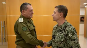 מפקד פיקוד המרכז של צבא ארה"ב, אדמירל בראד קופר, נפגש בישראל עם הרמטכ"ל, רב-אלוף אייל זמיר, 25 בינואר 2026